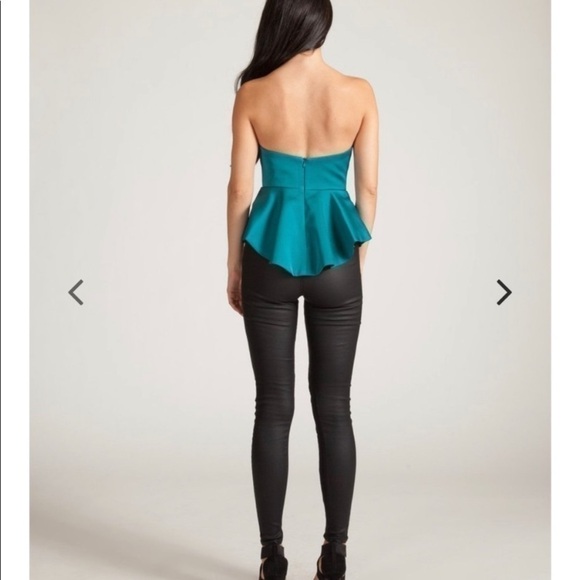 Keepsake the Label Stolen Hearts Teal Green Strapless Top Size XS - Picture 12 of 12